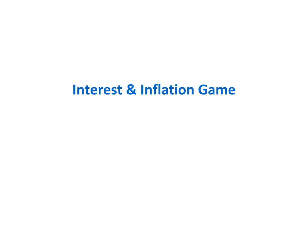 Interest-Inflation Card Deck Game