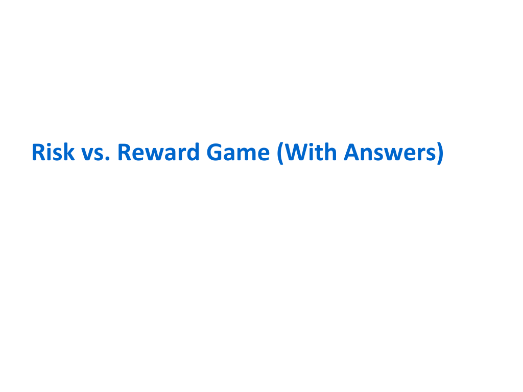 Risk vs. Reward Card Game Deck