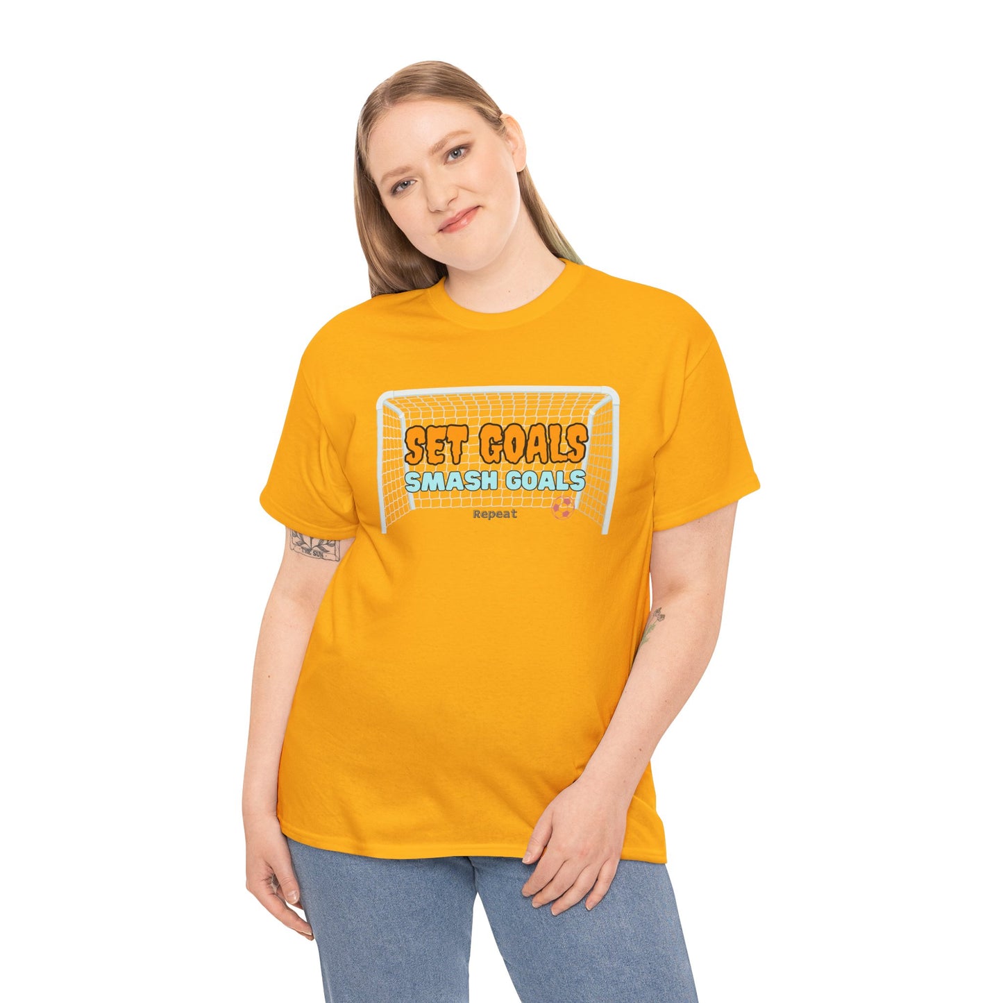 Set Goal, Smash Goal, Repeat Unisex Cotton Tee, Goal Shirt, Trendy Shirt, Positive Mindset Shirt, Perfect Gift Shirt, T-shirt With Quote