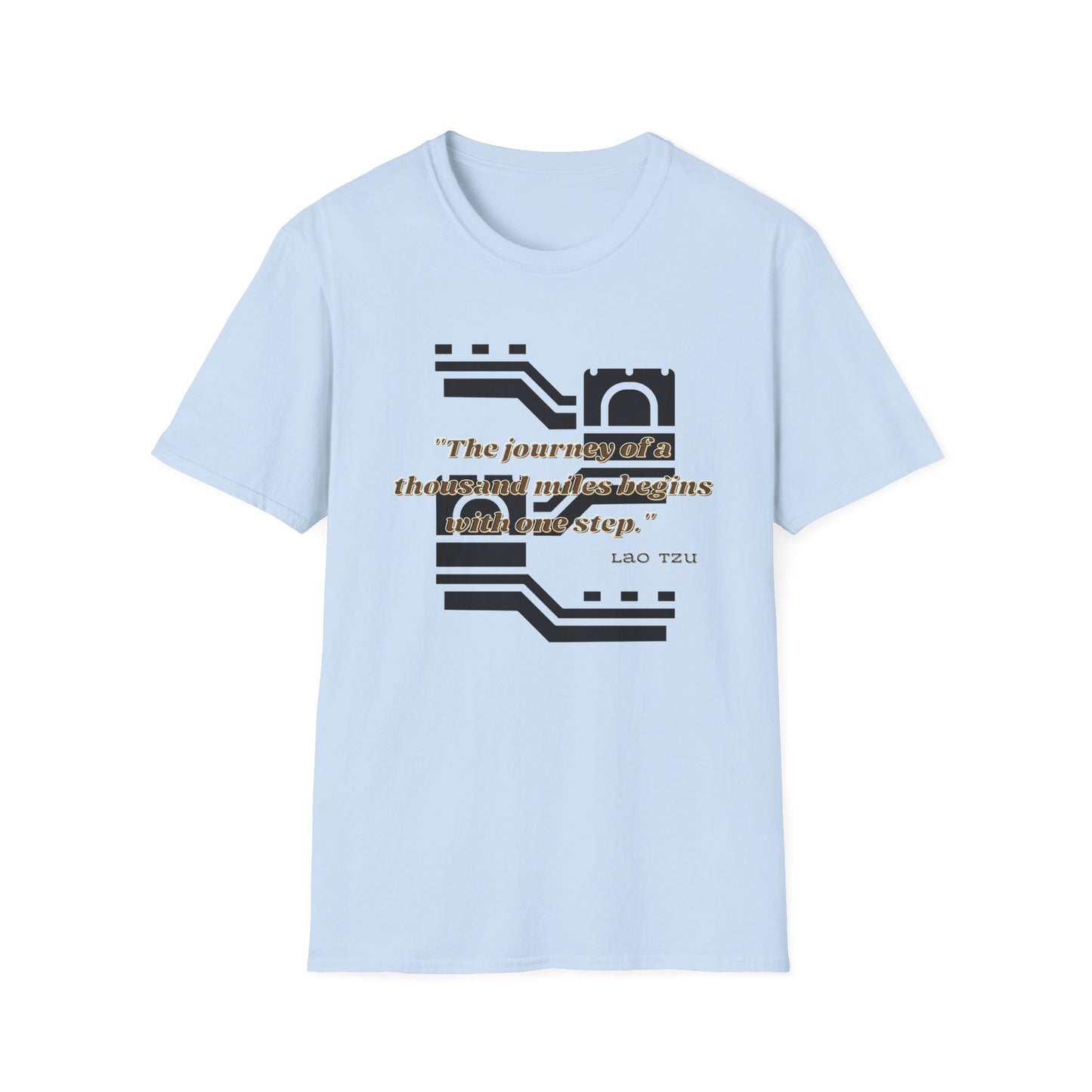 The Journey of a Thousand Miles Begins with One Step Unisex Softstyle T-Shirt Direction Quote Shirt Comfortable Daily Shirt Gift T-shirt