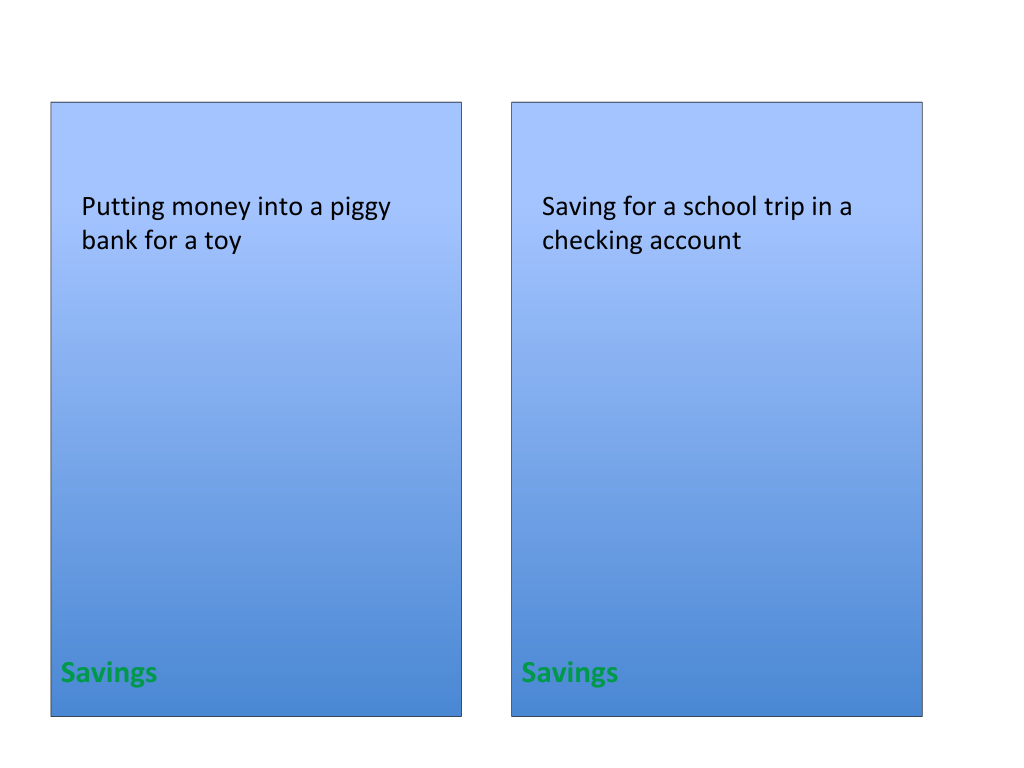 Savings vs. Investing Game Card Deck