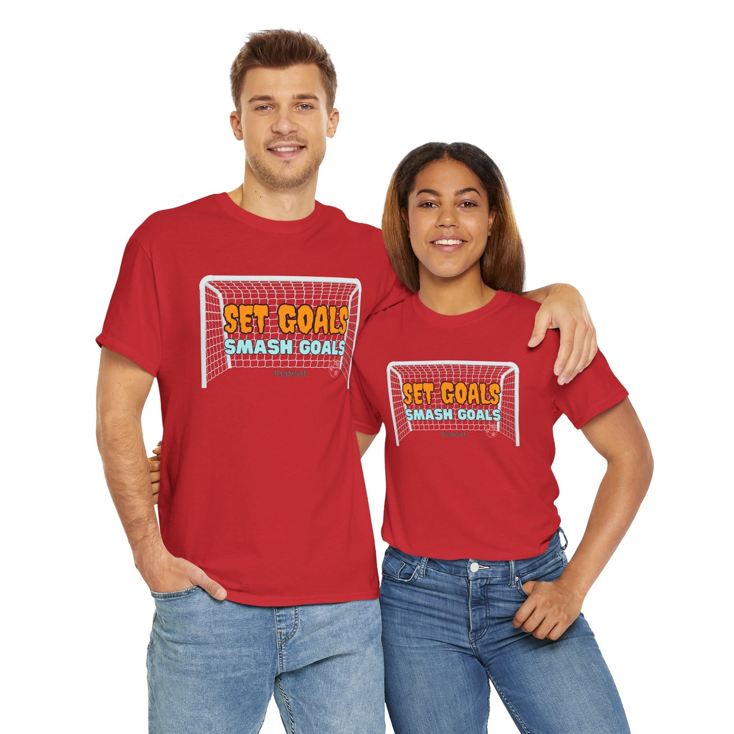 Set Goal, Smash Goal, Repeat Unisex Cotton Tee, Goal Shirt, Trendy Shirt, Positive Mindset Shirt, Perfect Gift Shirt, T-shirt With Quote