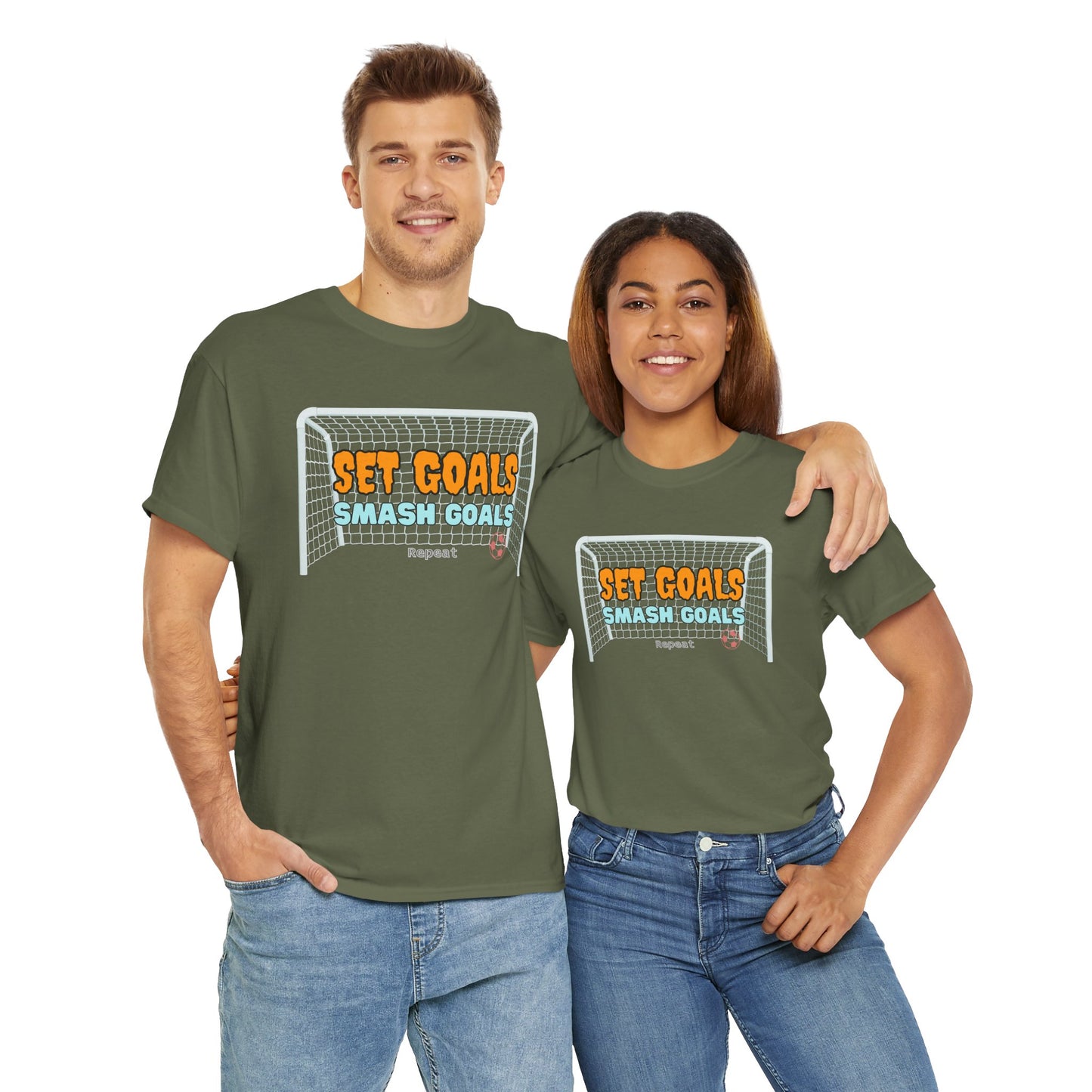 Set Goal, Smash Goal, Repeat Unisex Cotton Tee, Goal Shirt, Trendy Shirt, Positive Mindset Shirt, Perfect Gift Shirt, T-shirt With Quote