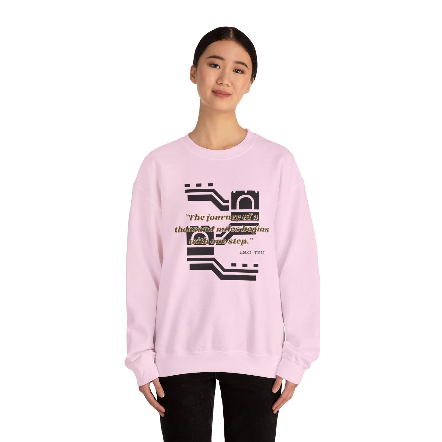 The Journey of a Thousand Miles Begins with One Step Unisex Sweatshirt Journey Sweatshirt Right Direction Sweatshirt Success Gift Sweatshirt