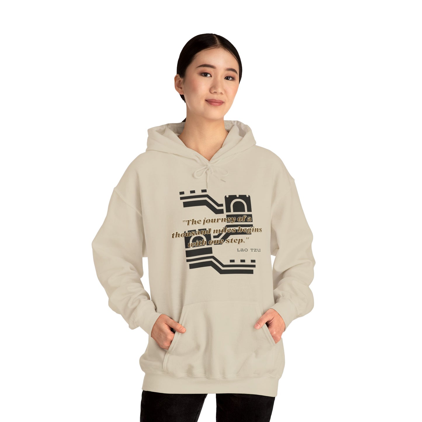 The Journey of a Thousand Miles Begins with One Step Unisex Hooded Sweatshirt Success Journey Hoodie Perfect Gift Hoodie Everyday Comfy