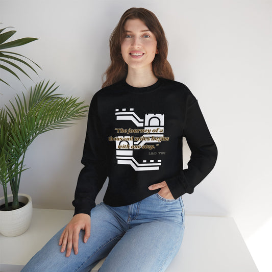 The Journey of a Thousand Miles Begins with One Step Unisex Sweatshirt Journey Sweatshirt Right Direction Sweatshirt Success Gift Sweatshirt