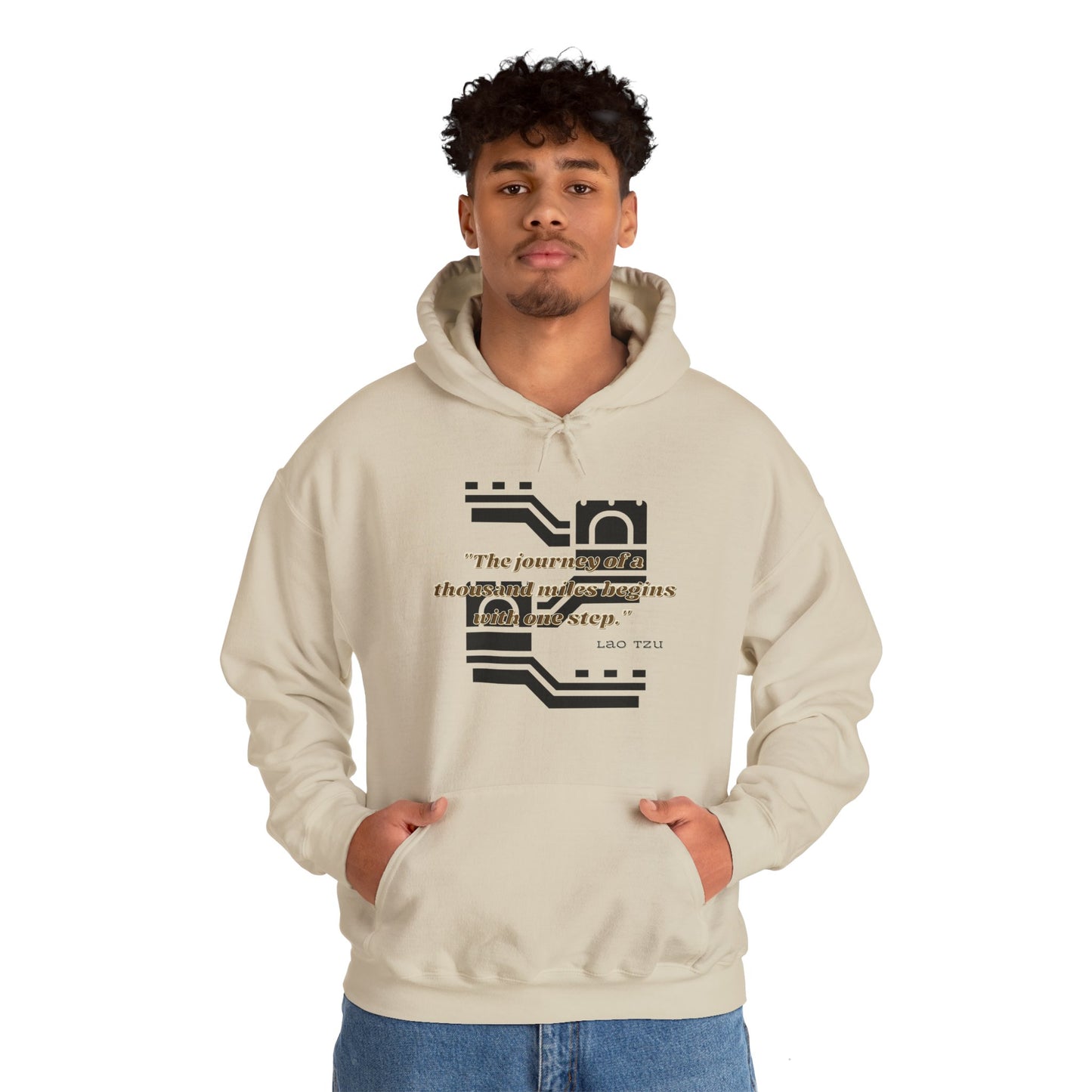 The Journey of a Thousand Miles Begins with One Step Unisex Hooded Sweatshirt Success Journey Hoodie Perfect Gift Hoodie Everyday Comfy