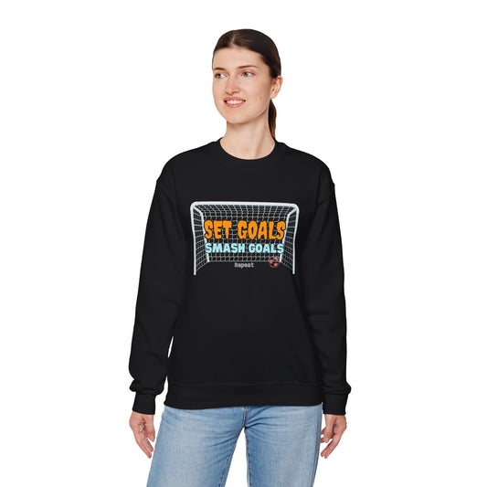 Set Goal Smash Goal Repeat Sweatshirt, Positive Mind Sweatshirt, Motivational Outfit, Comfortable Sweatshirt, Perfect Gift Sweatshirt