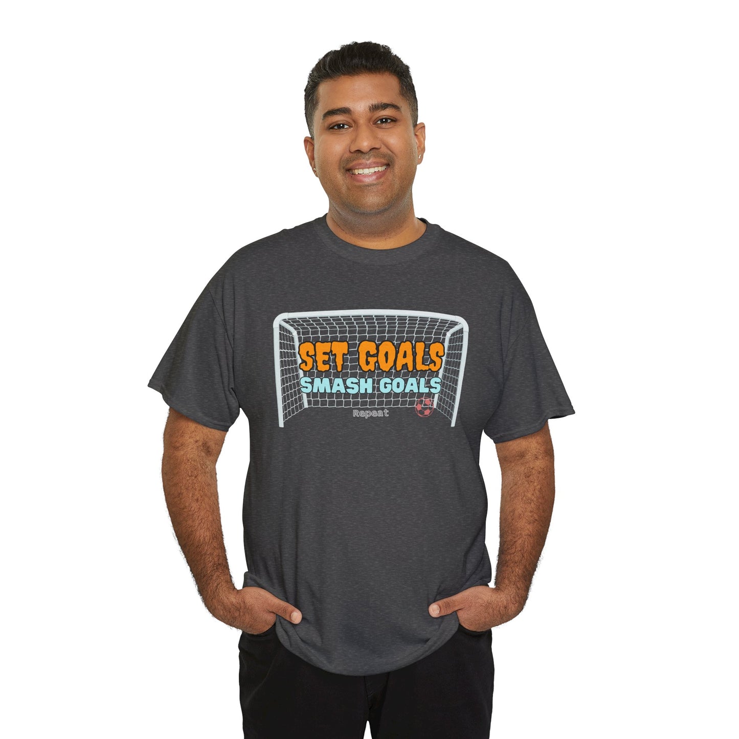 Set Goal, Smash Goal, Repeat Unisex Cotton Tee, Goal Shirt, Trendy Shirt, Positive Mindset Shirt, Perfect Gift Shirt, T-shirt With Quote
