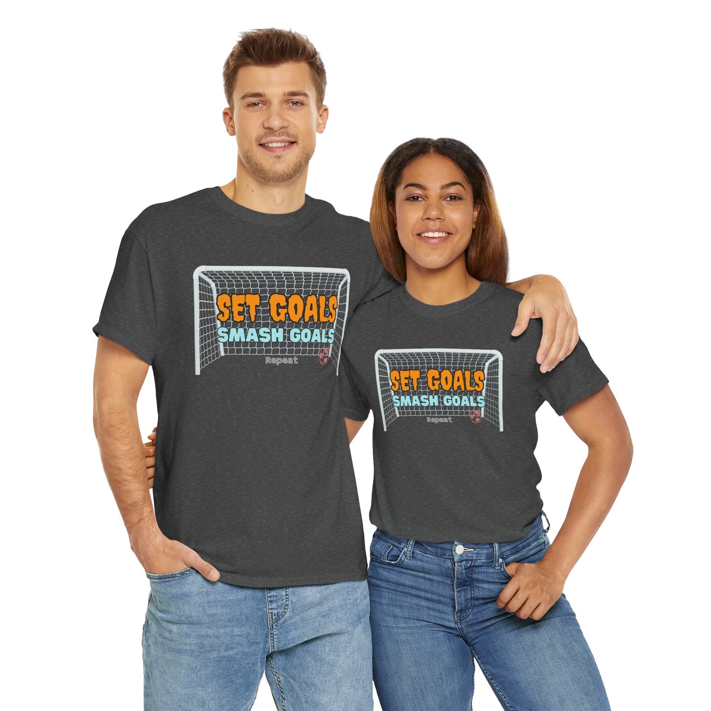 Set Goal, Smash Goal, Repeat Unisex Cotton Tee, Goal Shirt, Trendy Shirt, Positive Mindset Shirt, Perfect Gift Shirt, T-shirt With Quote