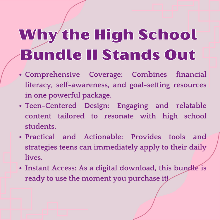 High School Financial Learning Book Bundle II Teens Financial Book Empower Teens to Build Financial Confidence and Personal Growth with the High School Bundle II