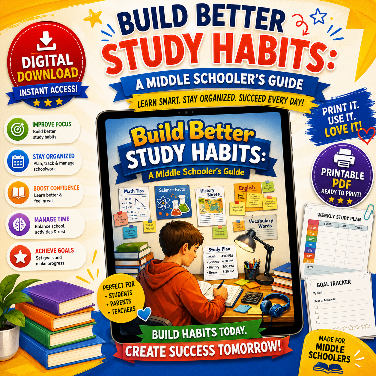 Build Better Study Habits | Middle School Study Skills Workbook