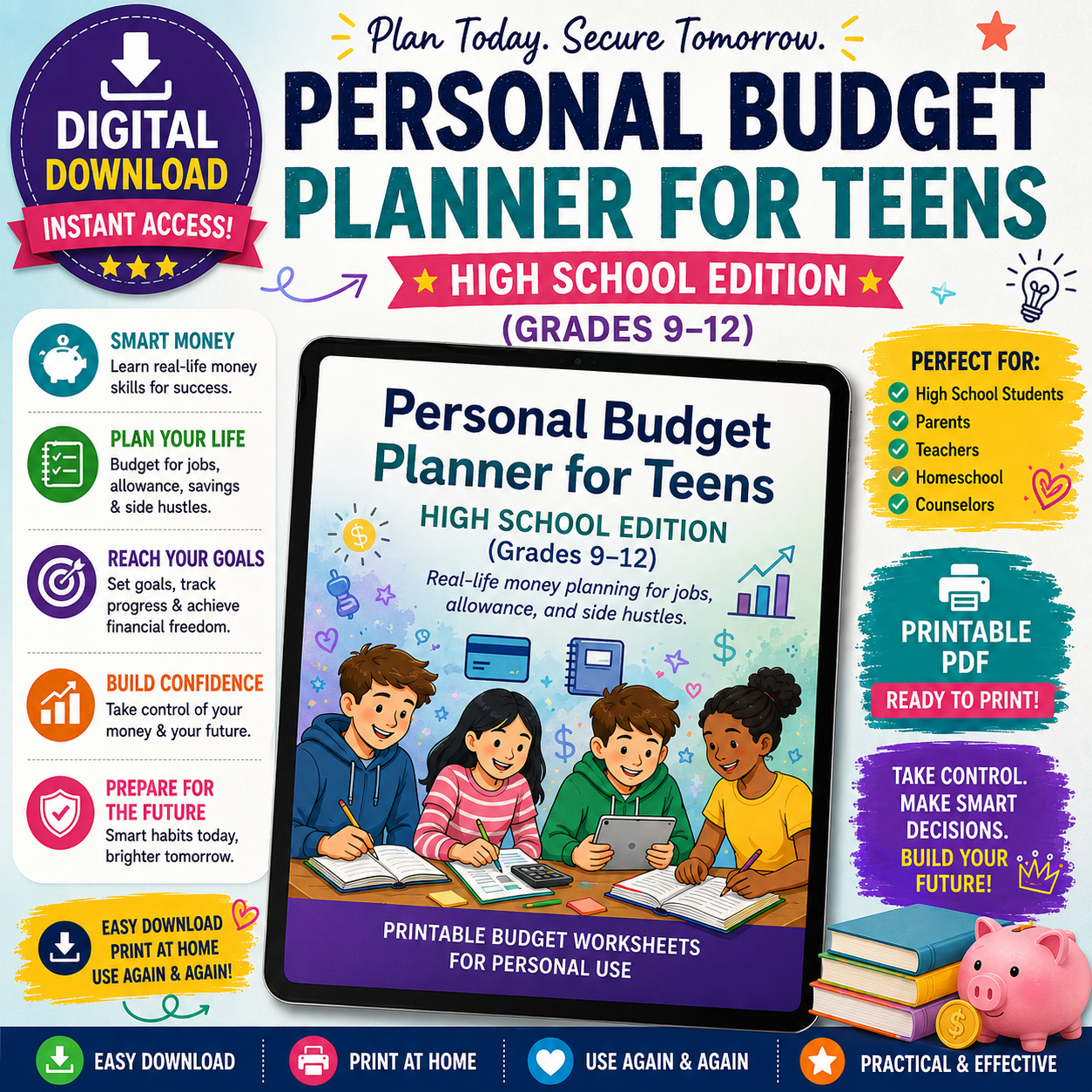 Personal Budget Planner for Teens | High School Money Management