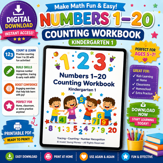 Numbers Counting Workbook | Preschool & Kindergarten Math