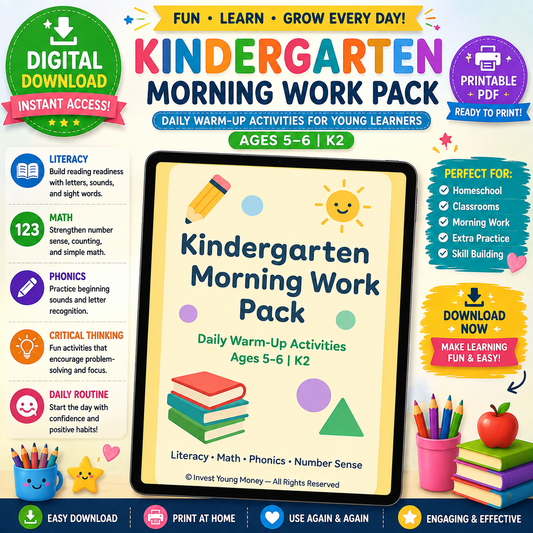 Kindergarten Morning Work Pack | Daily Warm-Up Printable