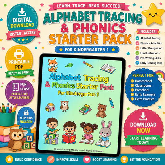Alphabet Tracing & Phonics Starter Pack | Kindergarten Literacy Printable