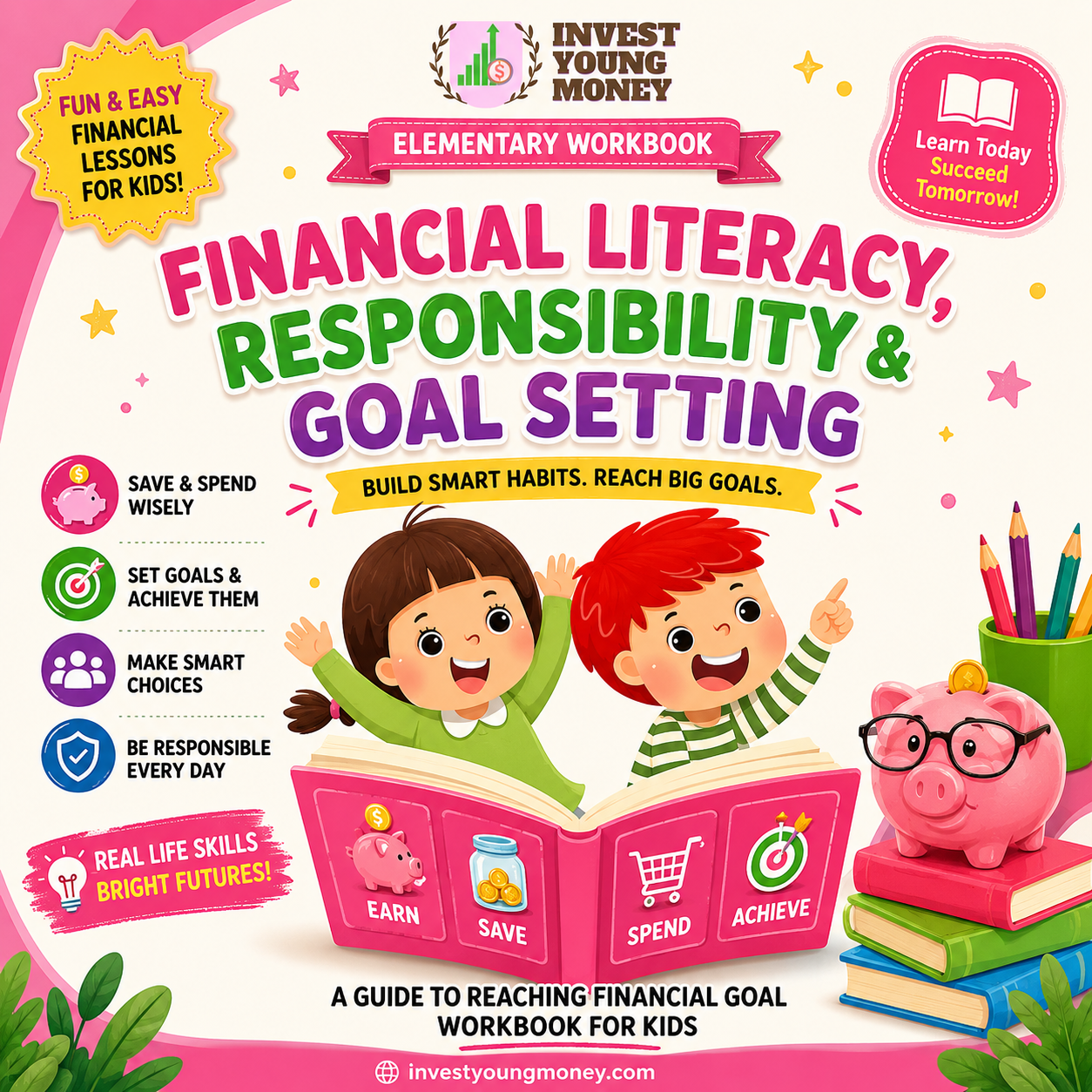 Financial Literacy Workbook for Kids | Responsibility, Goal Setting & Money Management | Printable PDF Activities