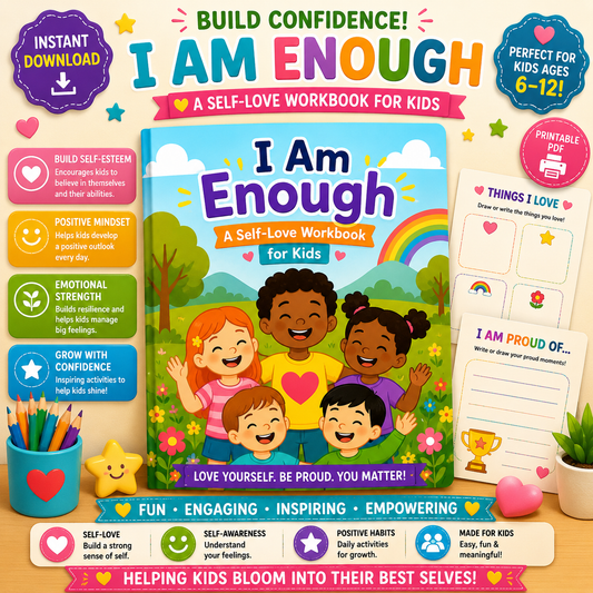 Self-Worth Workbook for Kids | Confidence, Resilience, Positive Affirmations & Character Building | Elementary PDF