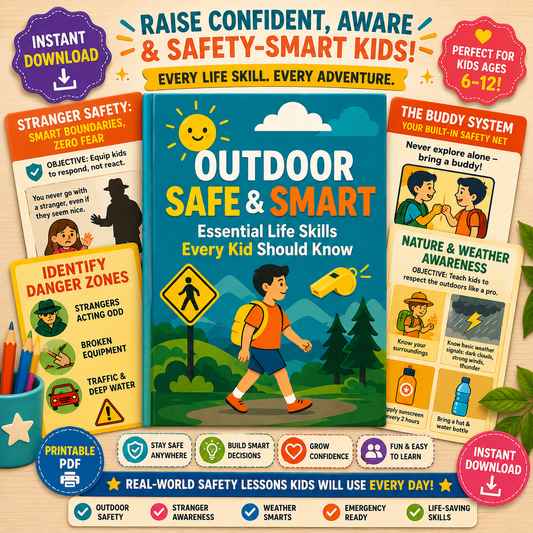 Outdoor Safety Workbook for Elementary Kids | Stranger Safety, Playground Safety & Emergency Preparedness | Printable PDF