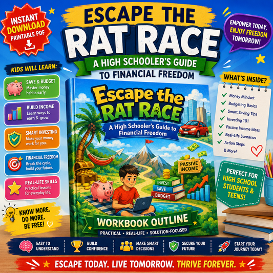 Escape the Rat Race Workbook for High School Students | Teen Financial Literacy Printable | Money Management & Wealth Mindset Activities PDF