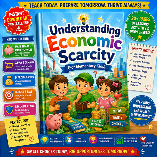 Scarcity Book | Understanding Economic Scarcity for Elementary | Real Life Scarcity Book | | Elementary Financial Literacy Printable | Economics Lesson Activities | Money Skills PDF