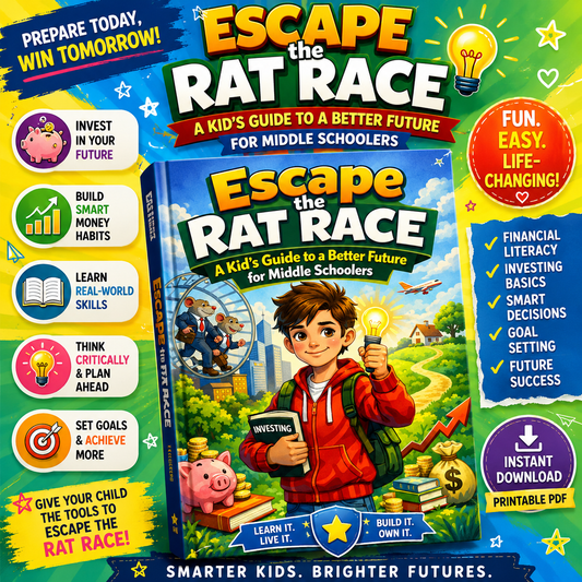 Escape the Rat Race Workbook for Middle Schoolers | Financial Literacy for Teens | Money Management & Wealth Mindset Printable