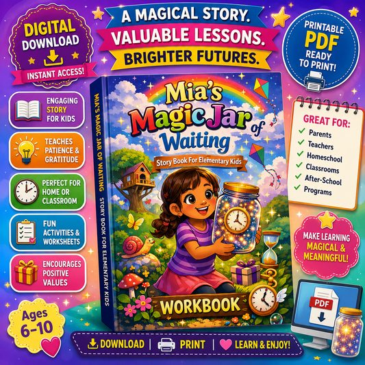 Miya’s Magical Jar Story Book for Kids | Elementary Financial Literacy | Saving Money Lesson | Printable PDF