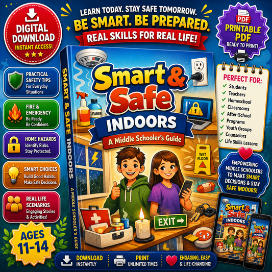 Indoor Safety Skills for Middle Schoolers | Life Skills Workbook for Teens