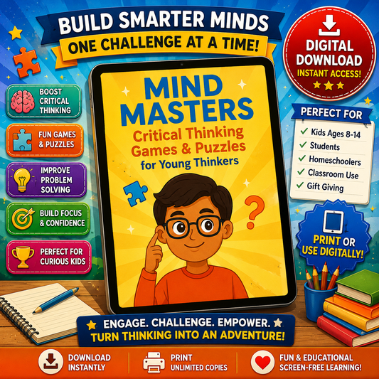 Elementary Mind Master | Critical Thinking Games for Kids | Brain Boosting Puzzles & Logic Activities for Young Thinkers | Printable Learning Workbook