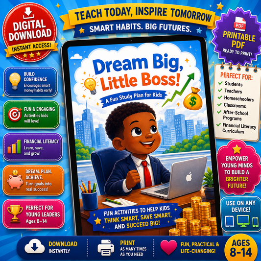 DREAM BIG, LITTLE BOSS STORY | A Motivational Storybook for Kids | Printable Confidence Builder | Inspiring Young Entrepreneurs &amp; Big Dreamers