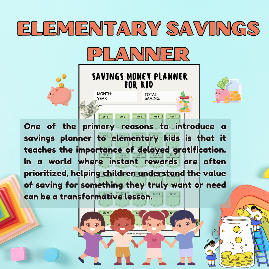 Elementary Savings Planner Kids Savings Tracker Kids Saving Goal Savings Plan for Kids Savings Challenge Saving Chat for Kids Money Tracker