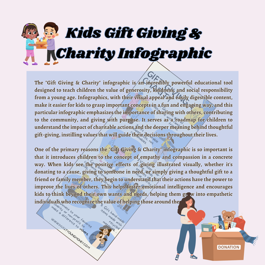 Kids Gift Giving & Charity Infographic Kids Infographic Poster Kids Infographic Card