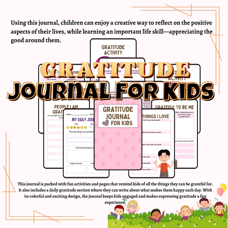 Kids Gratitude Journal (Digital Printable) Kids Diary Kids Activities