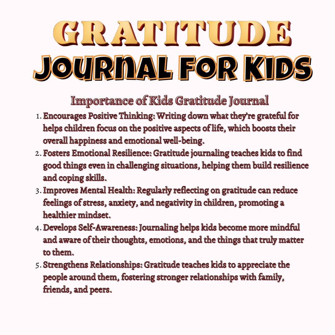 Kids Gratitude Journal (Digital Printable) Kids Diary Kids Activities