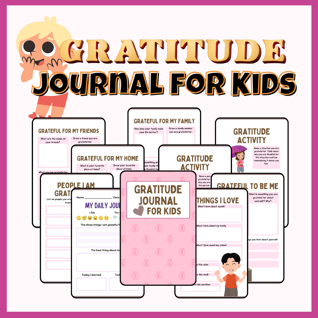 Printable Gratitude Journal For Kids, Kids Journal, Elementary Kids Journal Gratitude