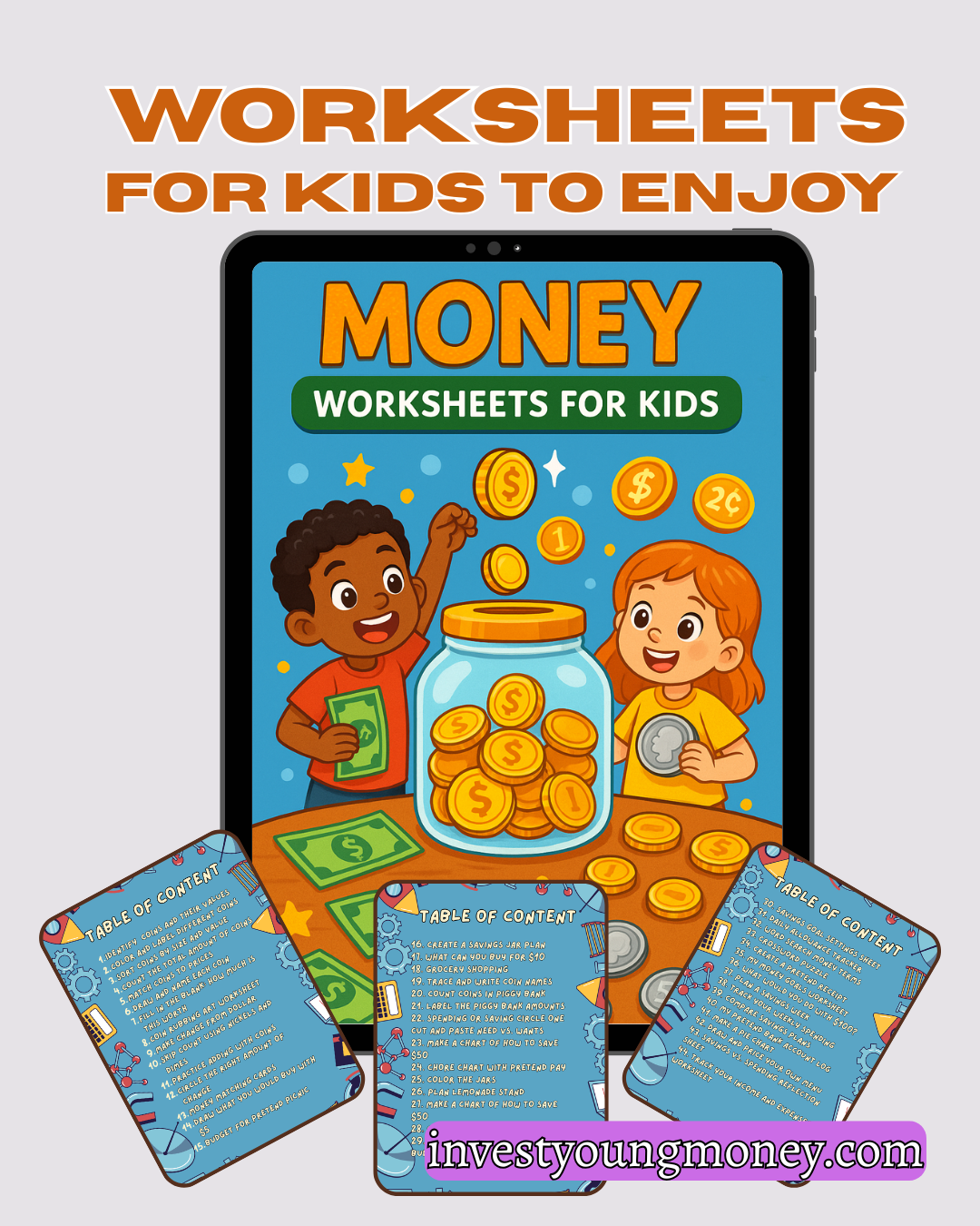 Money Worksheets for Kids | Learn to Save, Spend, and Budget | Financial Literacy Printable for Kids PDF