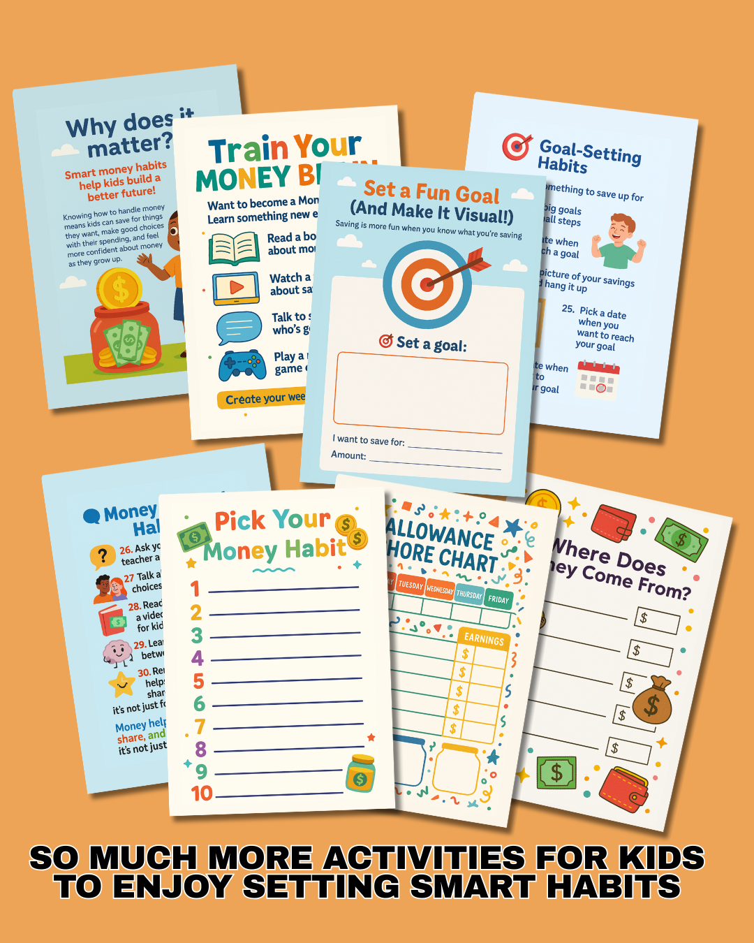 Smart Financial Handouts Building Smart Money Habits for Kids | Financial Literacy Printables ...