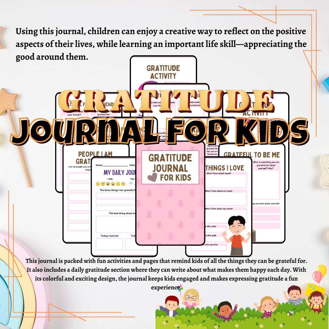 Printable Gratitude Journal For Kids, Kids Journal, Elementary Kids Journal Gratitude