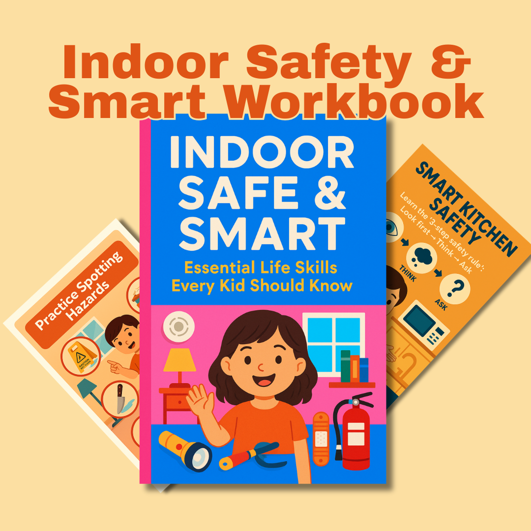 Indoor Safety & Smart – Essential Life Skills Every Kid Should Know Digital Printable | Kids Safety Workbook | Life Skills for Children | Instant Download