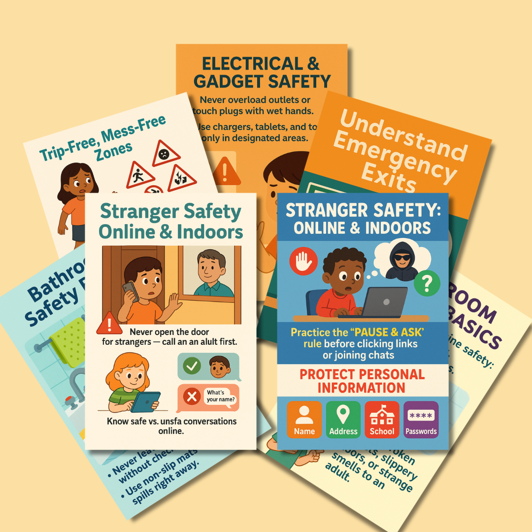 Indoor Safety & Smart – Essential Life Skills Every Kid Should Know Digital Printable | Kids Safety Workbook | Life Skills for Children | Instant Download