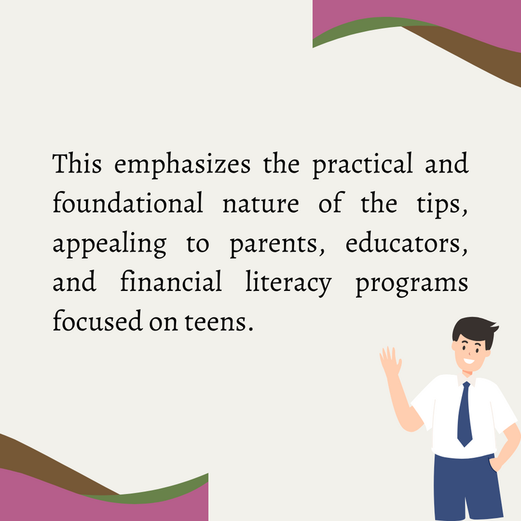 MIDDLE SCHOOL 6 Tips for Teens Managing Money Better - Digital Printable Infographic