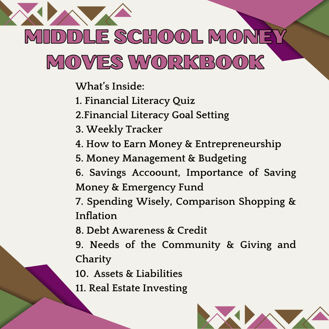 MIDDLE SCHOOL MONEY MOVES WORKBOOK - Digital Printable