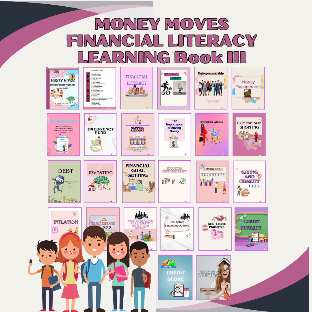 Middle School Volume III Money Moves Financial Literacy Learning Book III Digital Downloadable and Printable