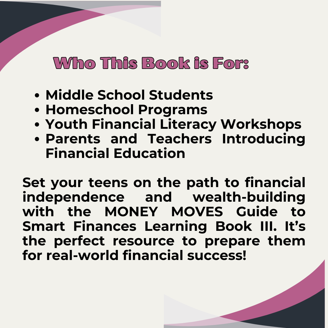 Middle School Volume III Money Moves Financial Literacy Learning Book III Digital Downloadable and Printable