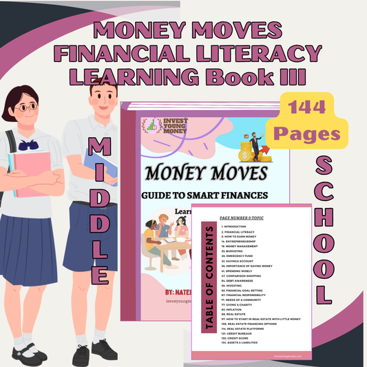 Middle School Volume III Money Moves Financial Literacy Learning Book III Digital Downloadable and Printable