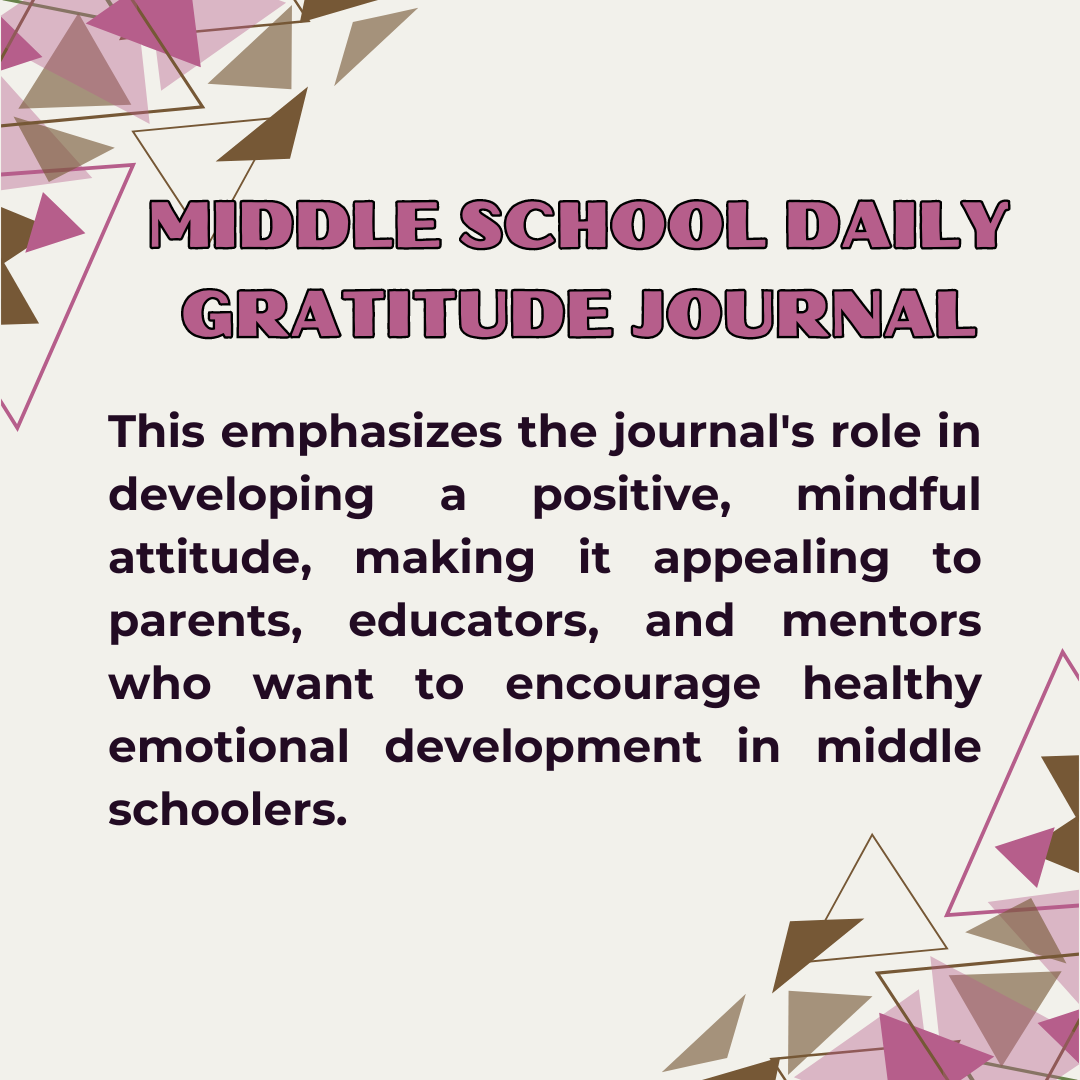 Middle School Daily Gratitude Journal Digital Printable