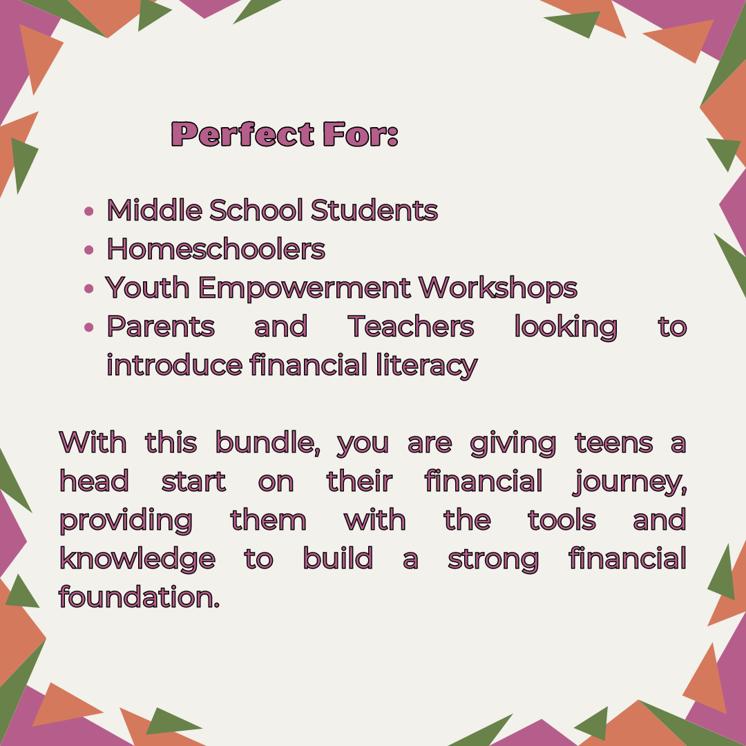 Money Moves Middle School Financial Literacy Bundle 2 Kids Money Learning Book Financial Literacy for Kids Fun Money Book for Kids Workbook