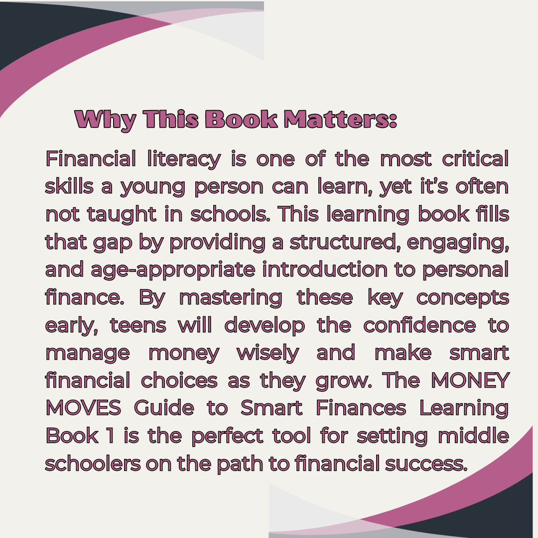 Middle School Volume I Money Moves Financial Literacy Learning Book I Digital Downloadable and Printable