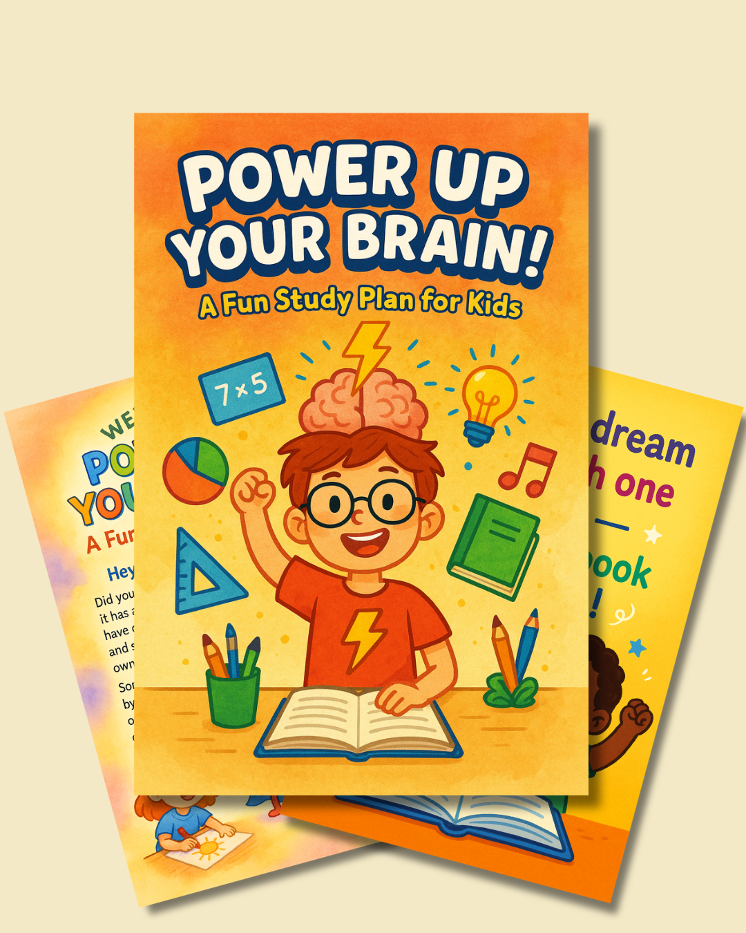 POWER UP YOUR BRAINS A Fun Study Plan for Kids | Digital Printable Workbook | Study Skills, Planners & Learning Tools
