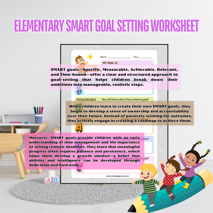 Digital Printable Elementary Smart Goal Setting Worksheet – InvestYoung